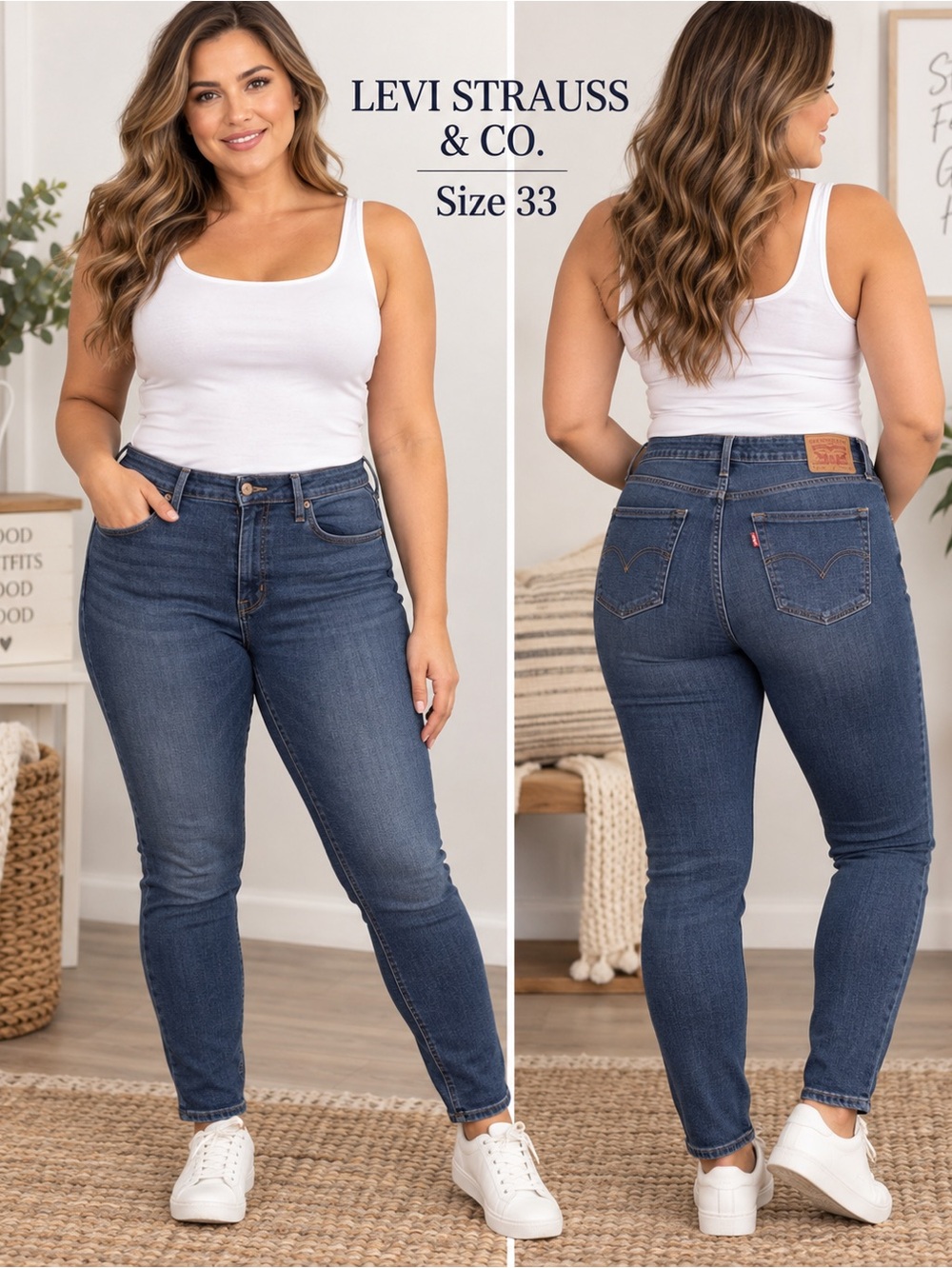 Levi’s 721 High Rise Skinny Jeans Size 33 Dark Wash Stretch Denim